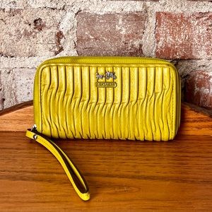 Chartreuse Coach Wristlet